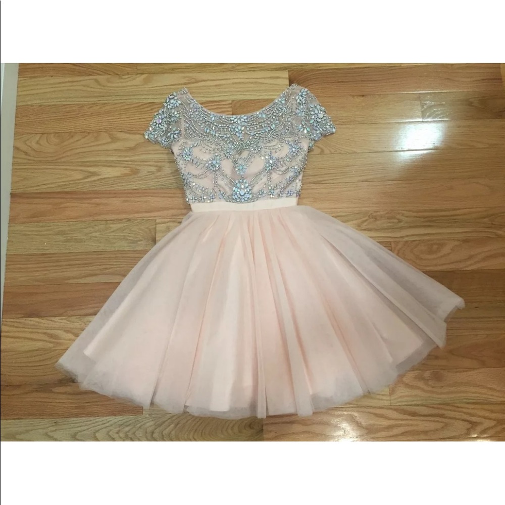 Sherri Hill Beaded Tulle A-Line Dress Size 00